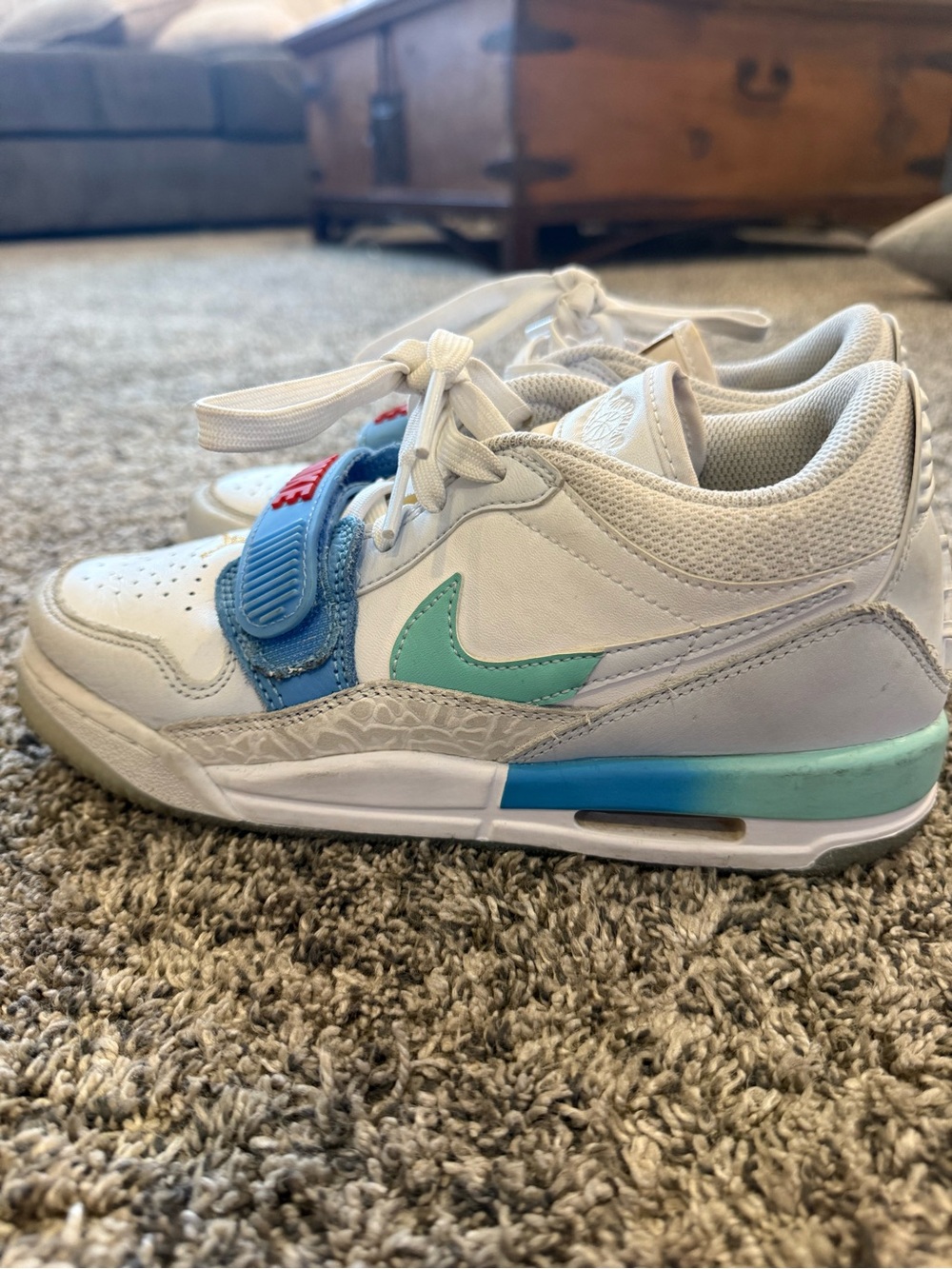 Nike Air Jordan Legacy Low White Emerald Rose Boys 4.5Y